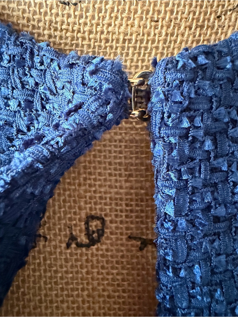 VICI Navy Textured Cropped Bouclé Tweed Blazer NWT - Picture 4 of 11